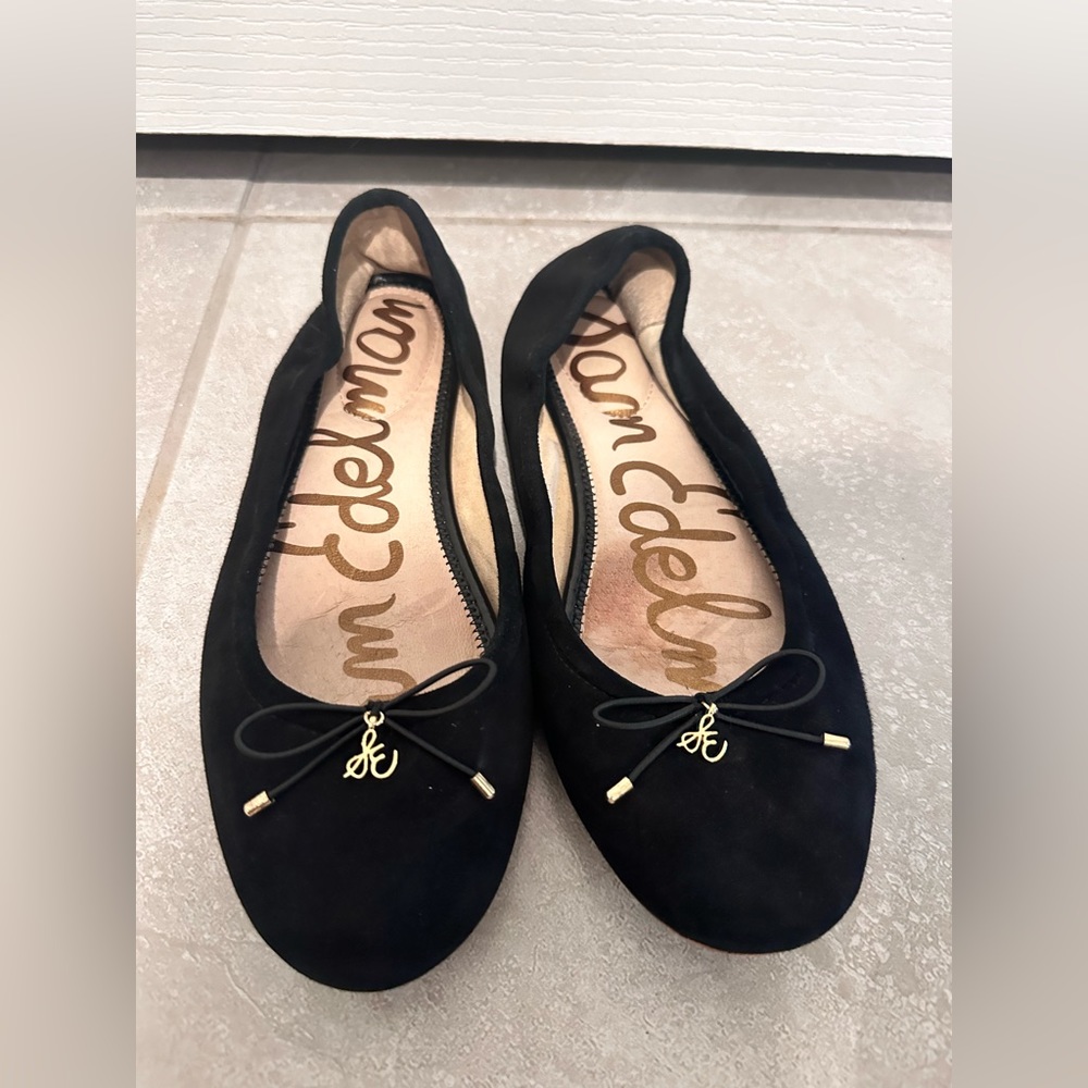 Sam Edelman, black ballet flats, size 9 suede